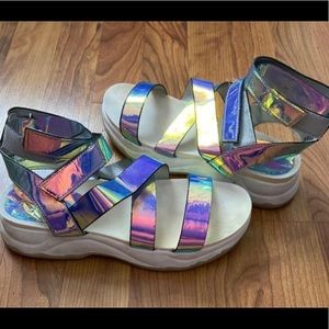 COPY - Holographic platform sandals